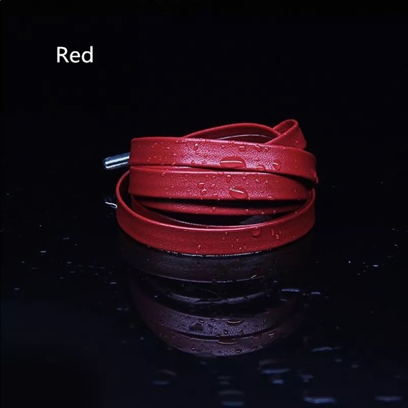 Weatherproof Leather Shoe Laces Metallic ShoeLaces - Picture 12 of 16